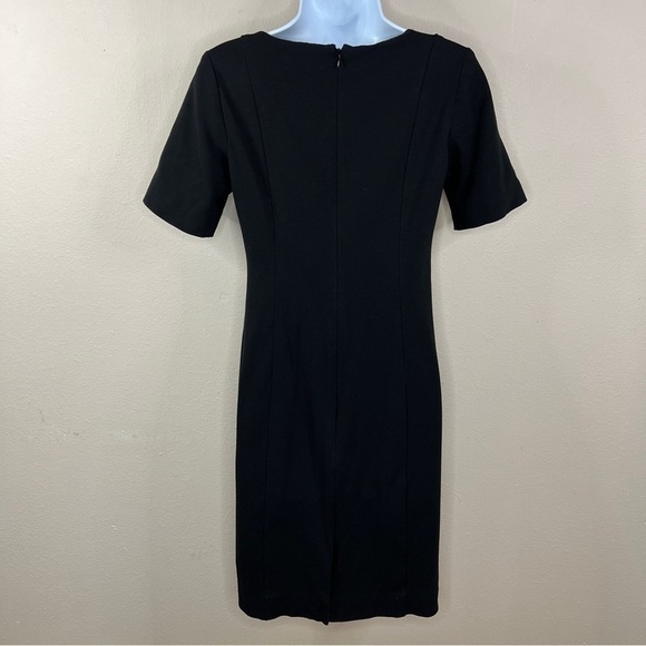 Size 2 Classiques Entier Classic Black Dress Stretch Sheath Event Party Cocktail - Picture 5 of 11